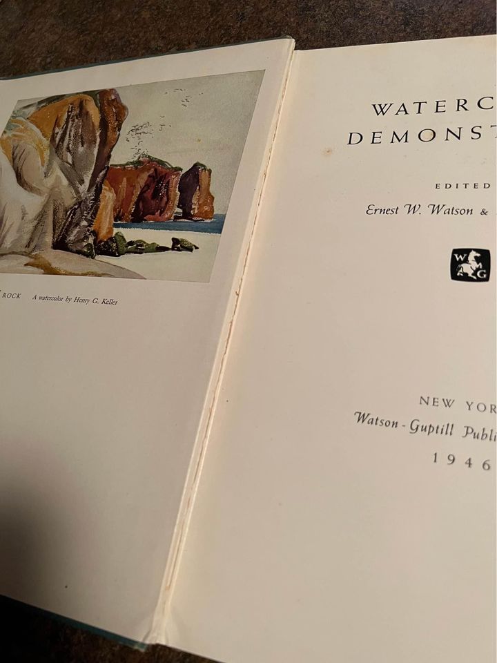 Watercolor Demonstrated by Ernest W Watson and Norman Kent Vintage Hardcover Book 1946