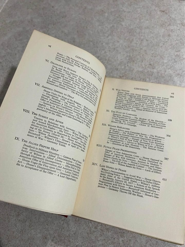 1926 The Intimate Papers of Colonel House by Charles Seymour Vintage Antique Hardcover Book