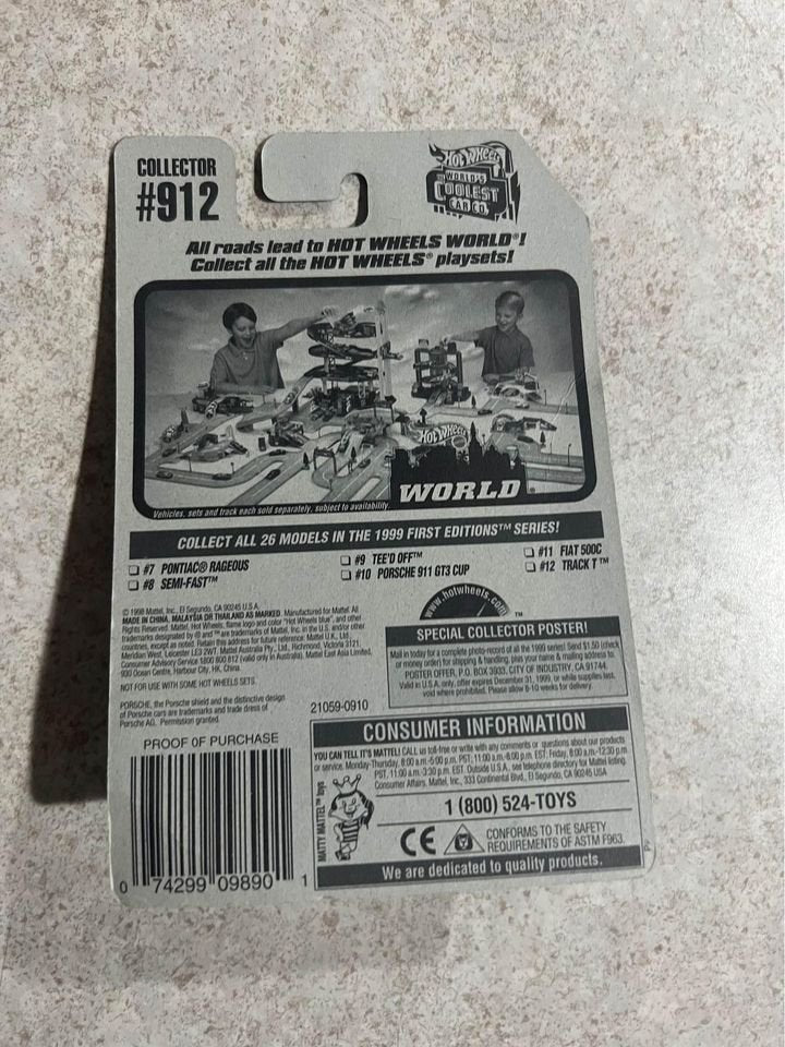 Hot Wheels 1999 First Editions Porsche 911 GT3 Cup No 912 10/26 21059 1/64 Diecast Car