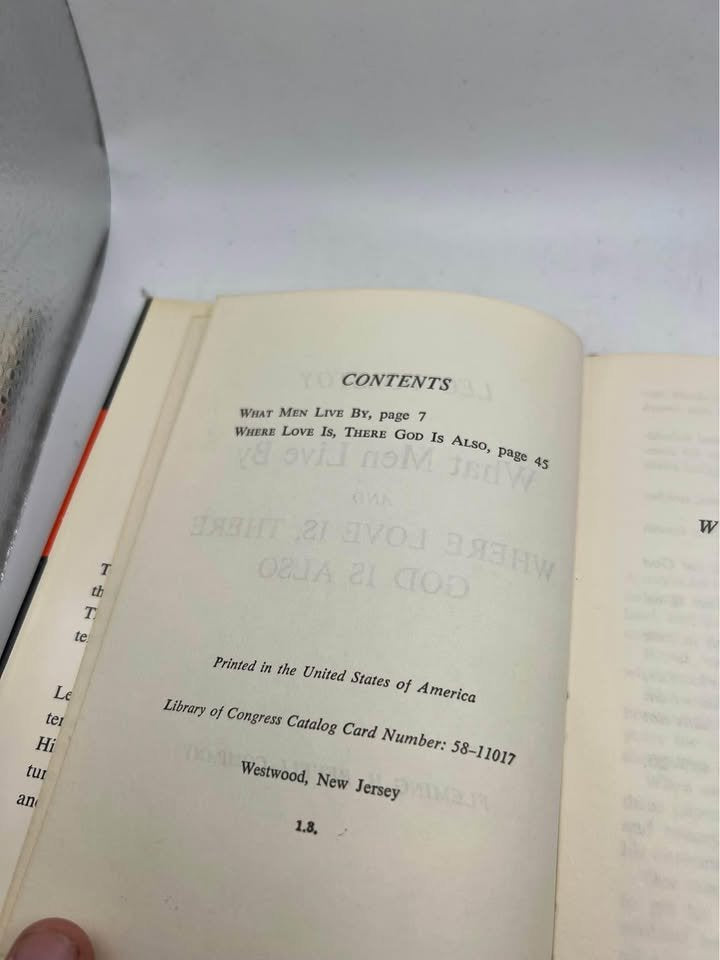 What Men Live By Where Love Is There God Is Also by Leo Tolstoy Vintage Revell Hardcover Book 1959