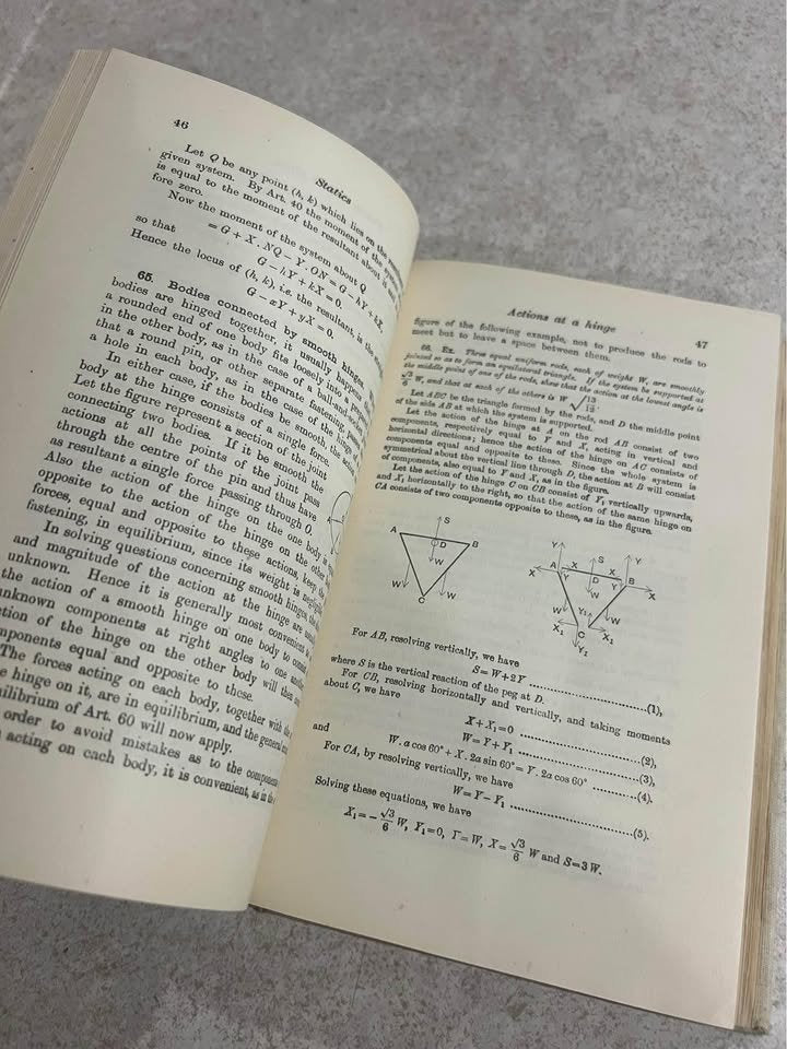 Elementary Treatise on Statics by S. L. Loney Vintage Hardcover Textbook Book 1951