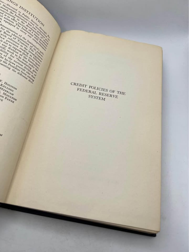 Credit Policies of the Federal Reserve System by Charles Hardy Antique Vintage Hardcover Book 1935