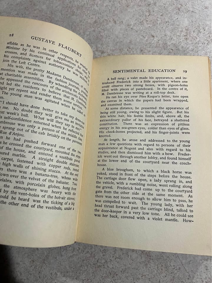 1904 Sentimental Education Volume V by Gustave Flaubert Antique Vintage Hardcover Book