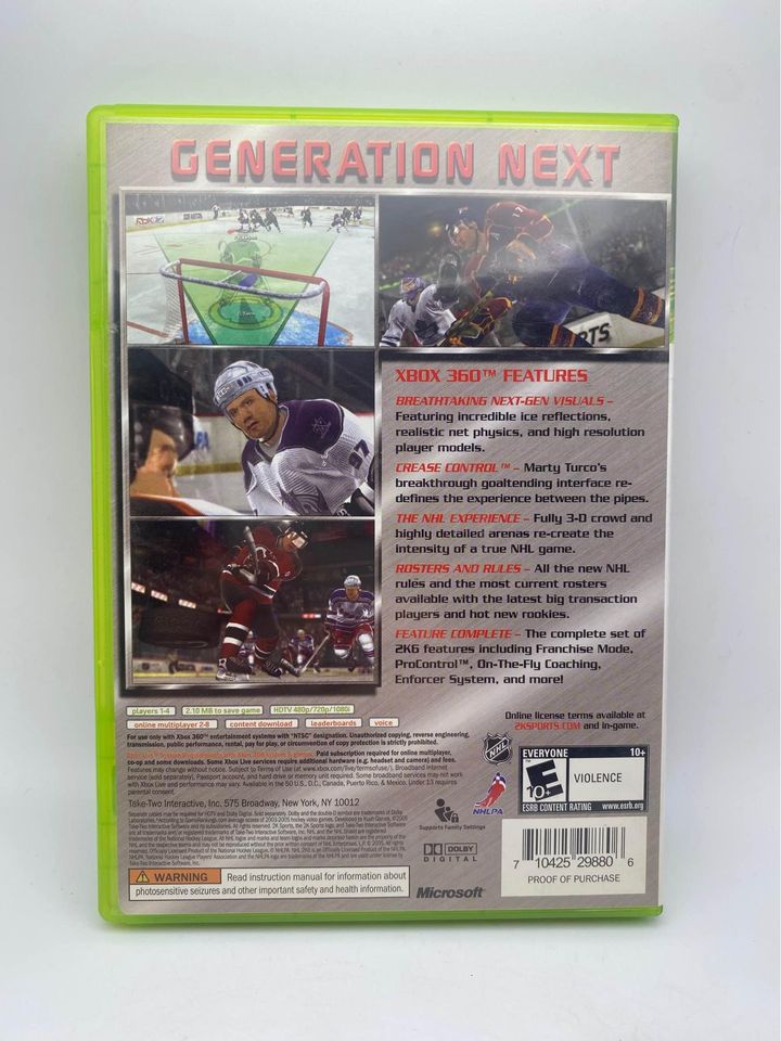 NHL 2K6 2006 Xbox 360 Video Game Complete w/ Manual 2005