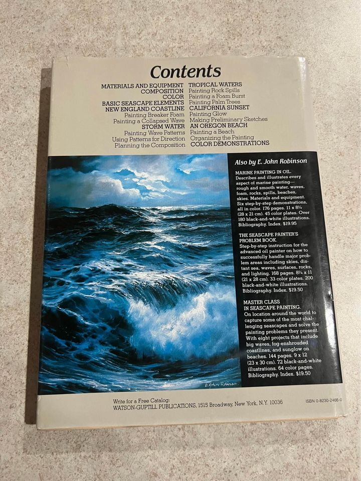 How to Paint Seascapes in Watercolor by John E. Robinson Hardcover Book 1982