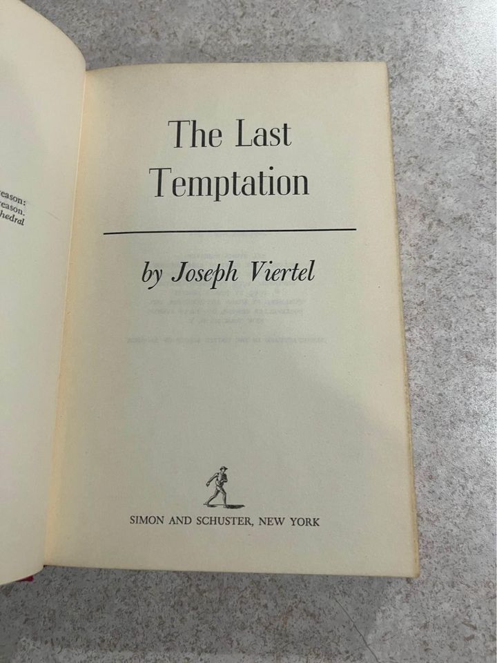 1955 The Last Temptation by Joseph Viertel Vintage Hardcover Book