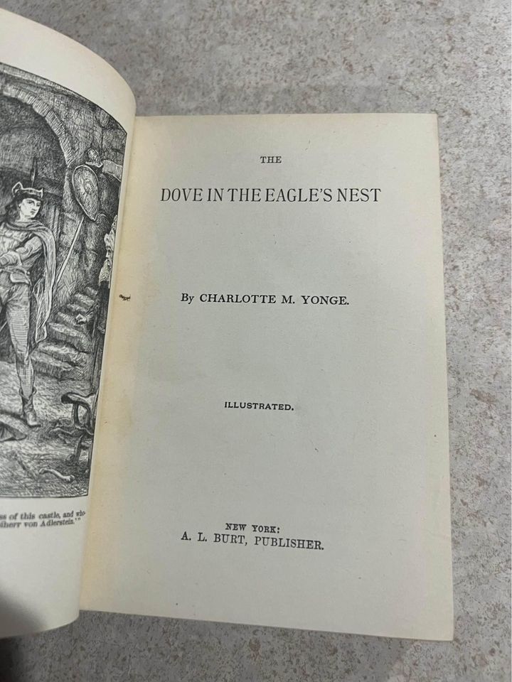 1800's The Dove in the Eagle's Nest by Charlotte Yonge Antique Vintage Illustrated Hardcover Book