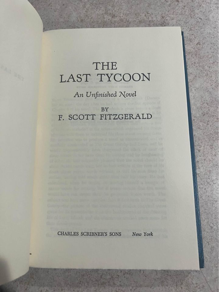 1969 The Last Tycoon by F. Scott Fitzgerald Vintage Hardcover Book