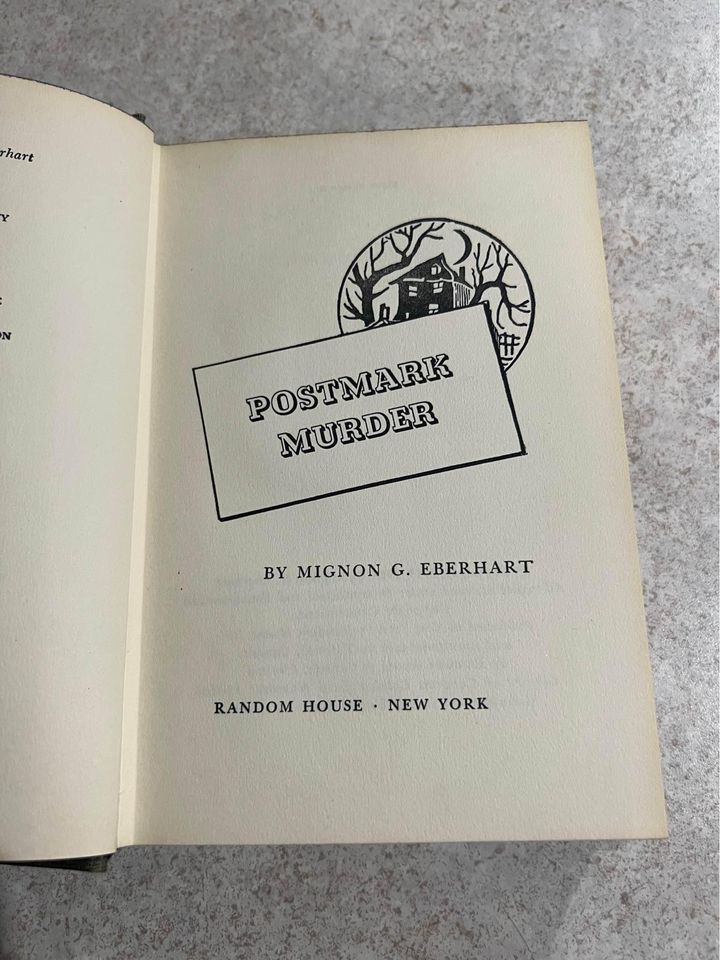 1956 Postmark Murder by Mignon G. Eberhart Vintage Hardcover Book