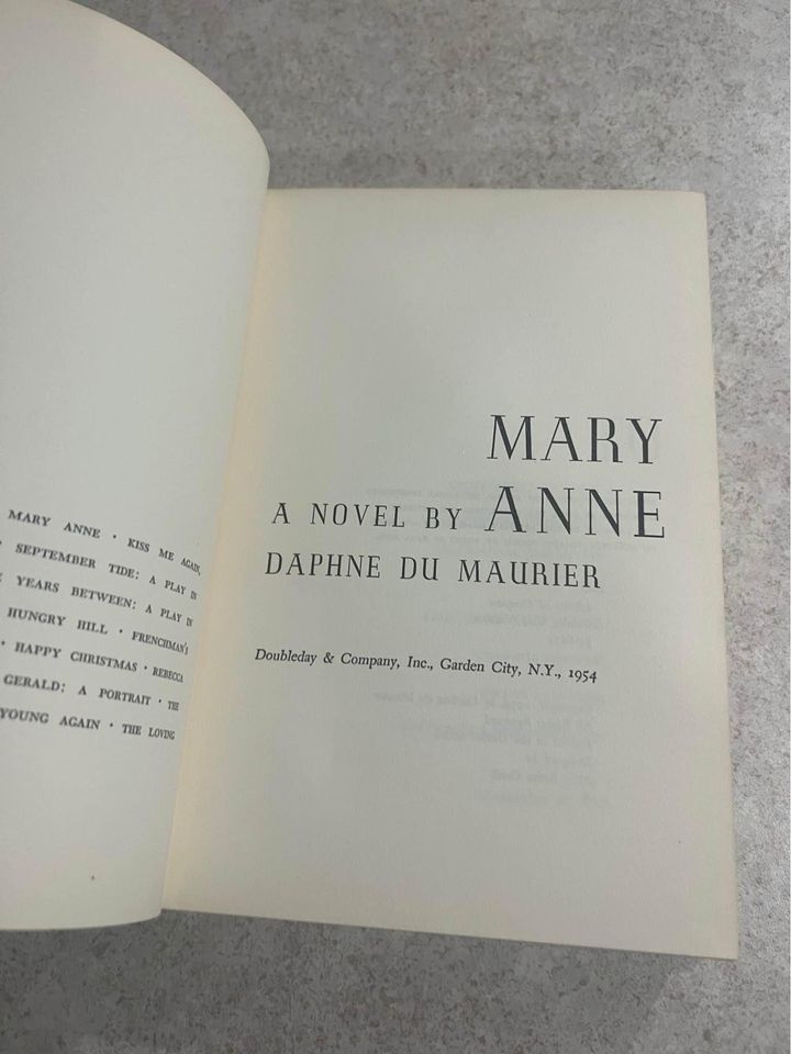 1954 Mary Anne by Daphne Du Maurier Vintage Hardcover Book