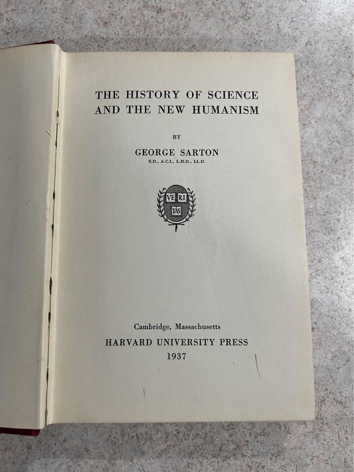 1937 The History Of Science And The New Humanism by George Sarton Antique Vintage Hardcover Book