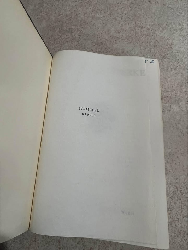 1950 Schillers Werke Band 1 Vintage German Hardcover Book