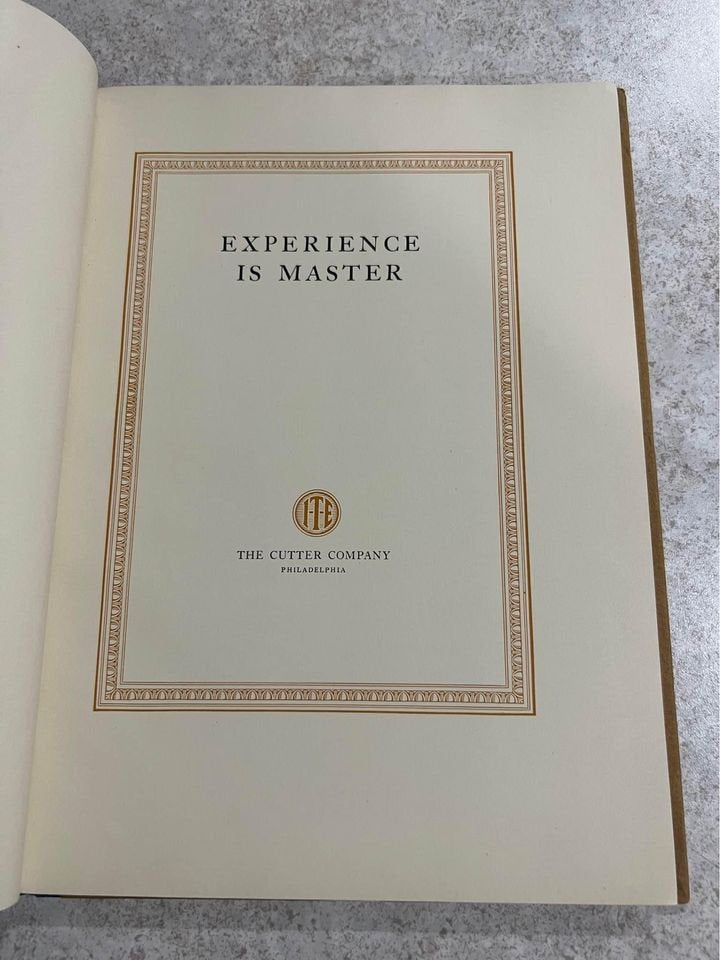 1926 Experience is Master by A. Edward Newton Vintage Antique Hardcover Book