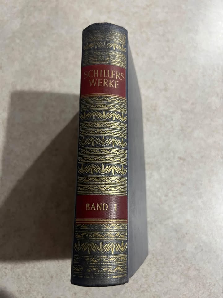 1950 Schillers Werke Band 1 Vintage German Hardcover Book
