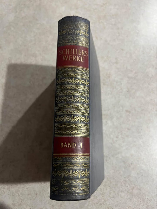 1950 Schillers Werke Band 1 Vintage German Hardcover Book