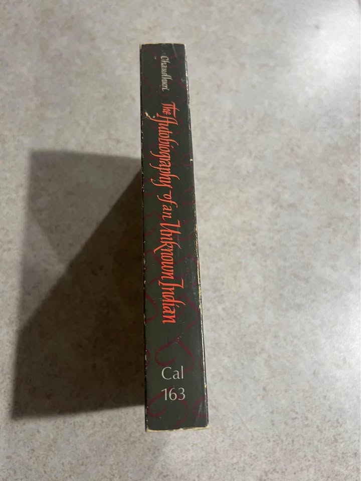 1968 The Autobiography of an Unknown Indian by Nirad C Chaudhuri Vintage Paperback Book