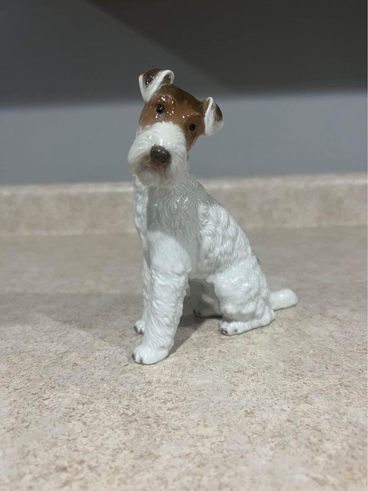 Vintage Rosenthal M.H Fritz Wire Hair Fox Terrier Figurine #1243