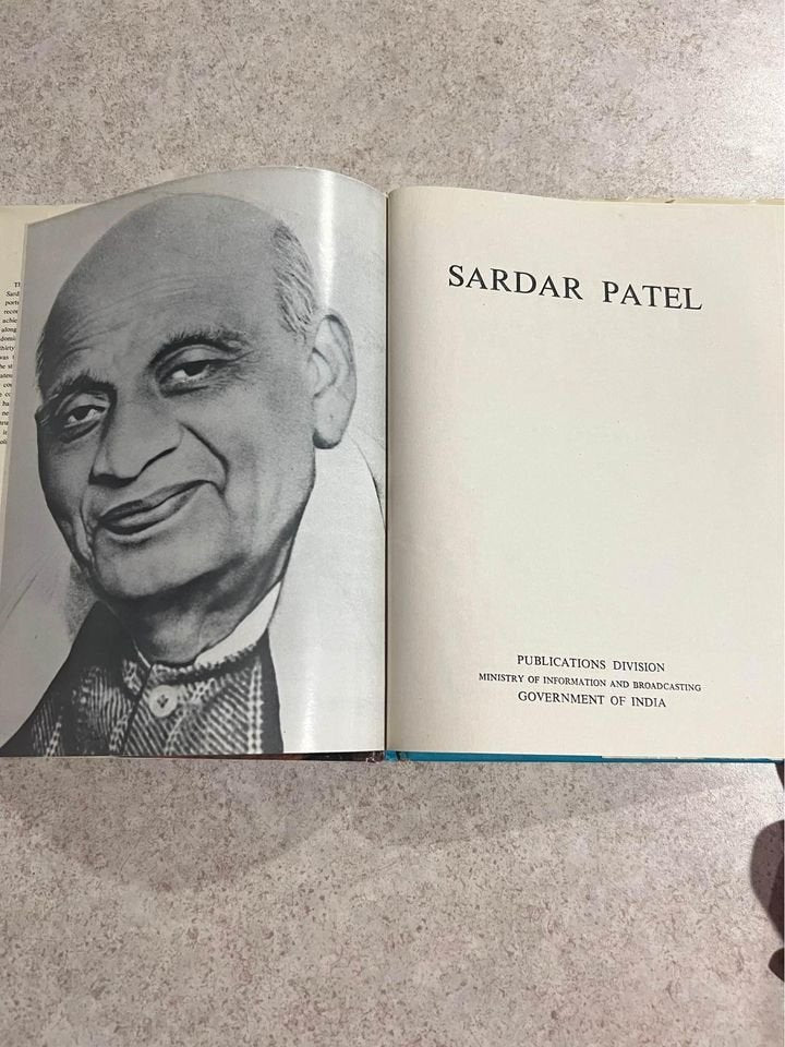 Sardar Patel Indian Hardcover Book 1975