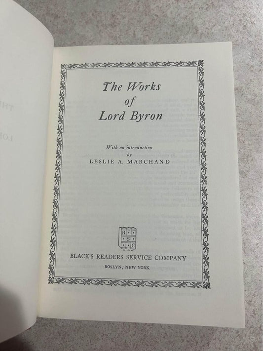 The Works of Lord Byron Black’s Readers Service Antique Vintage Hardcover Book 1951