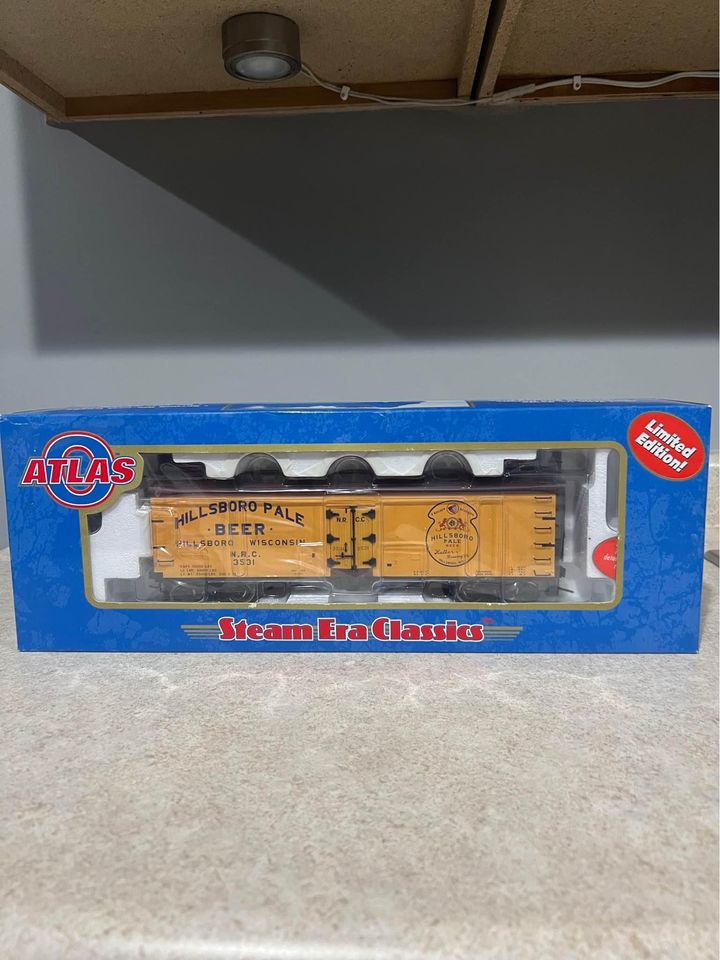 Atlas Steam Era Classics #9147-1 40’ Wood Reefer Car Hillsboro #3531 2 Rail O Scale Model Train