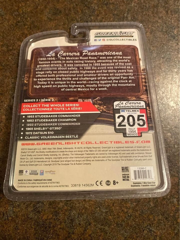 1953 Studebaker Commander #205 Greenlight La Carrera Panamericana Diecast 1/64 New