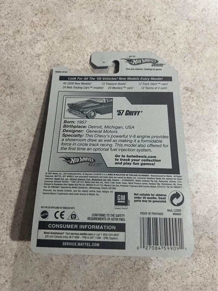 ‘57 Chevy Hot Wheels Team Engine Revealers 155/196 3 of 4 1/64 Diecast Car New