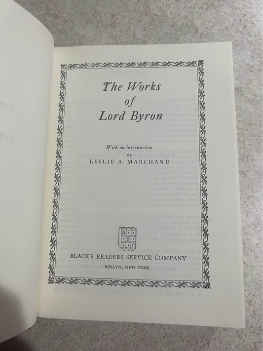 1951 The Works of Lord Byron Black’s Readers Service Antique Vintage Hardcover Book