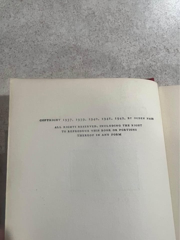 1942 Good Intentions by Ogden Nash Antique Vintage Hardcover Book