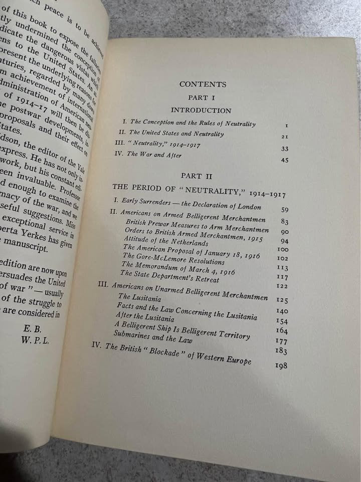 1940 Neutrality for the United States by Edwin Borchard William Lage Antique Vintage Hardcover Book