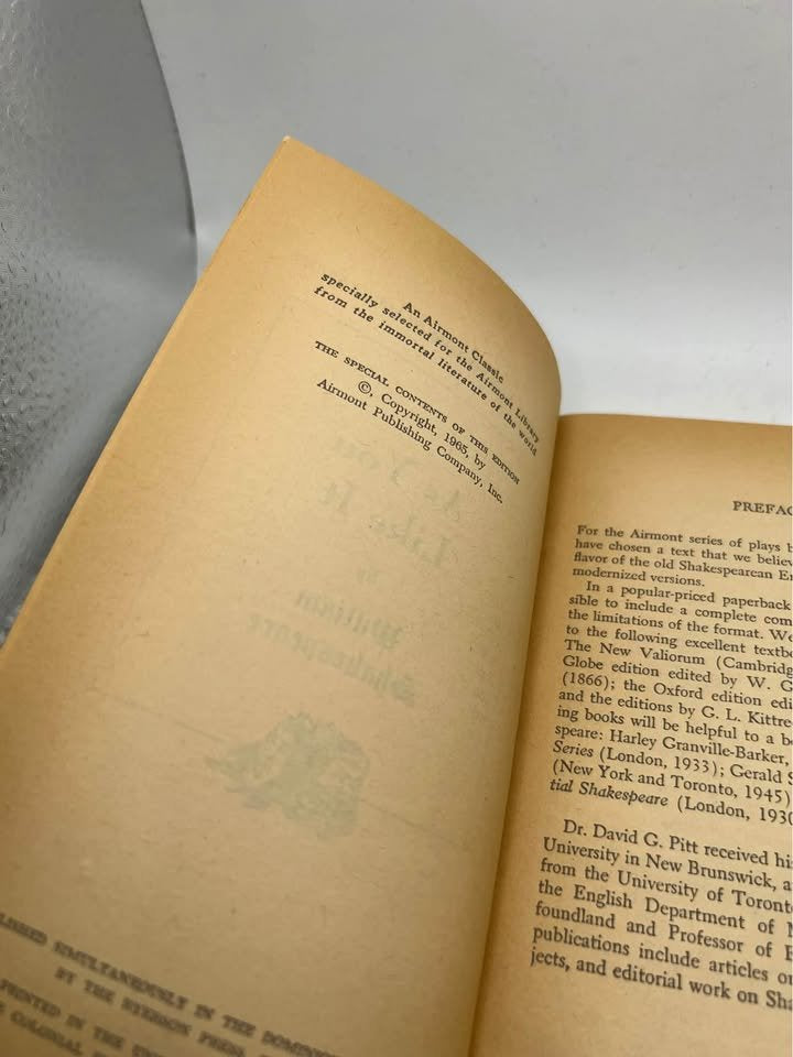 As You Like It by William Shakespeare Vintage Paperback Book 1965