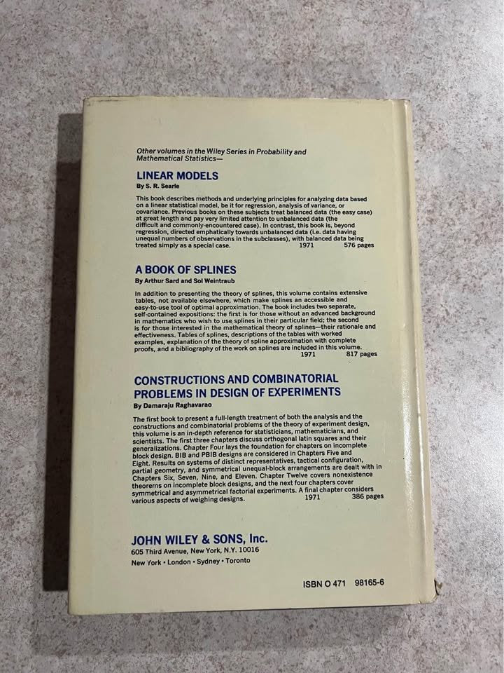 An Introduction to Bayesian Inference in Econometrics by Arnold Zellner Hardcover Book 1971