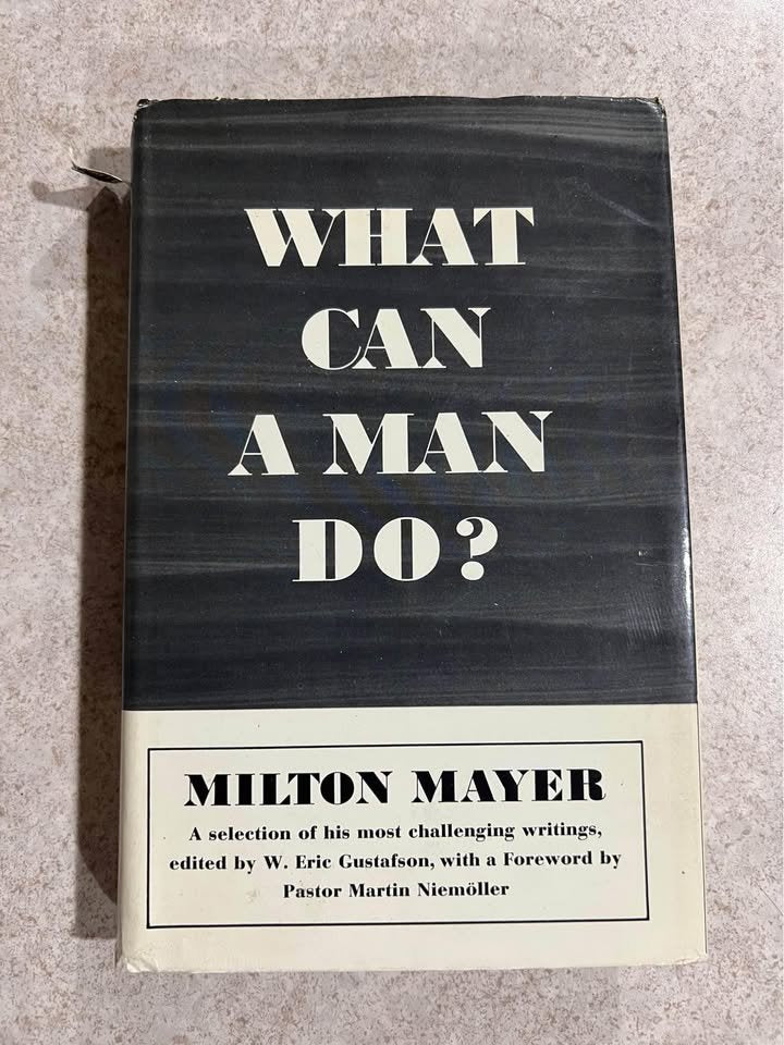 What Can A Man Do? by Milton Mayer Vintage Hardcover Book 1964