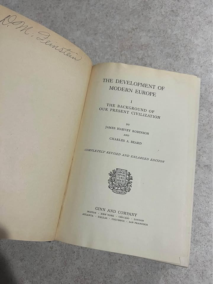 1929 Development of Modern Europe 1 by James Harvey Robinson & Charles Beard Antique Hardcover Book
