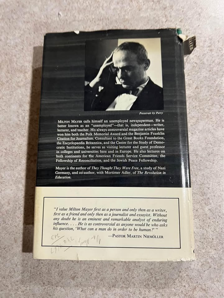 What Can A Man Do? by Milton Mayer Vintage Hardcover Book 1964