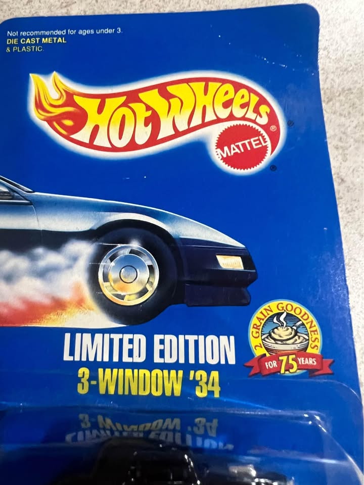 3-Window ‘34 Malt-O-Meal 1934 Limited Edition Hot Wheels #12033 1/64 Diecast Car New