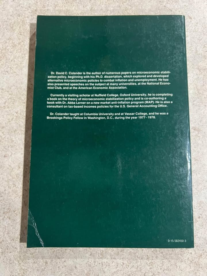 Solutions to Inflation by David C. Colander Paperback Book 1979