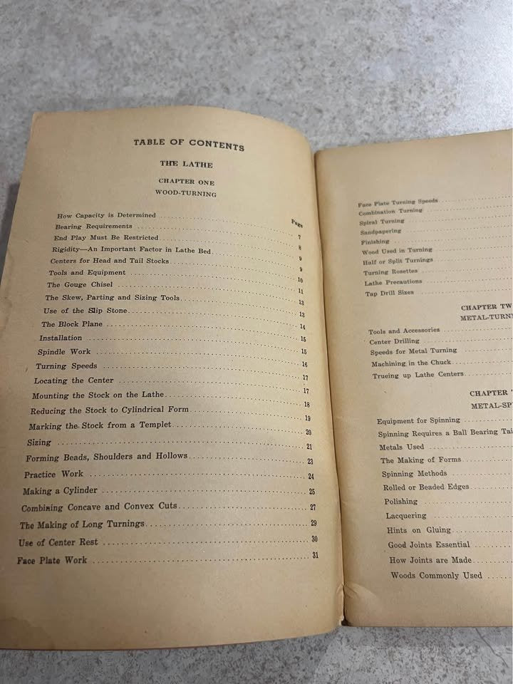 1934 The Lathe, Its Use and Application Antique Vintage Paperback Book Booklet