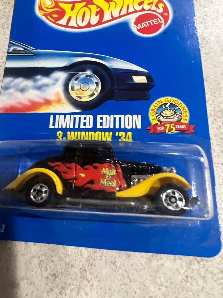 3-Window ‘34 Malt-O-Meal 1934 Limited Edition Hot Wheels #12033 1/64 Diecast Car New