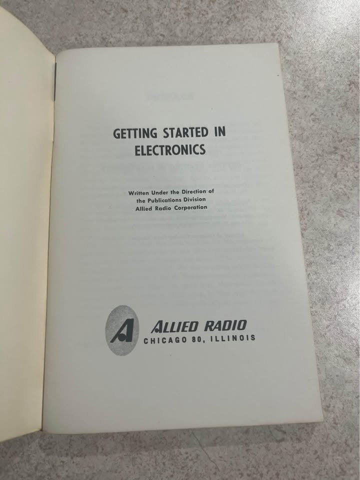 1963 Getting Started in Electronics by Allied Radio Vintage Paperback Book