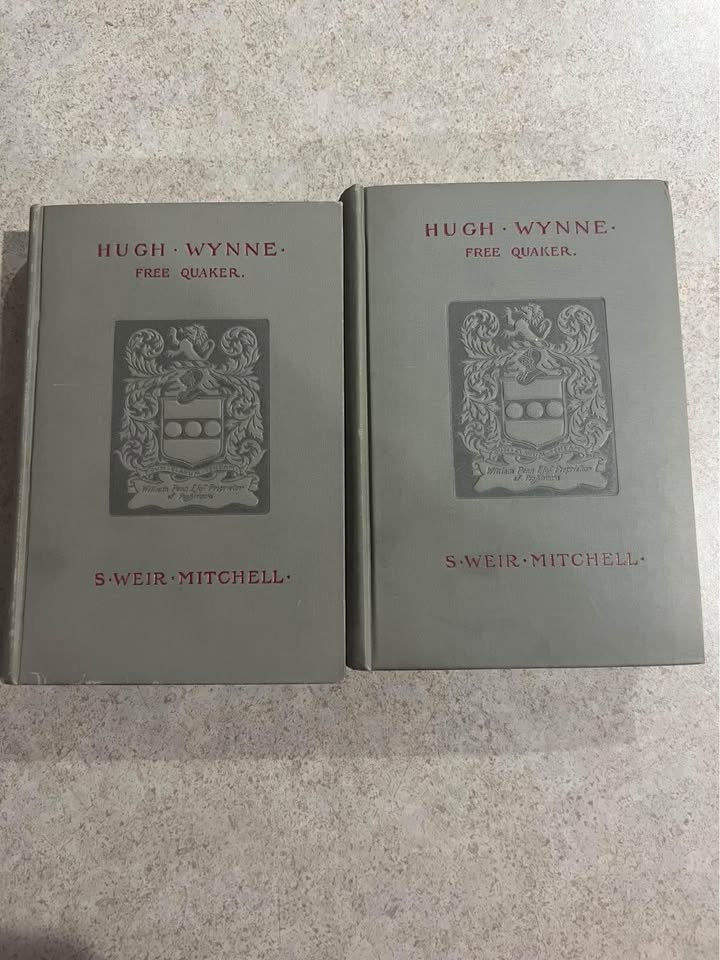 1899 Hugh Wynne Free Quaker by S. Weir Mitchell Antique Vintage Two Volume Hardcover Book Set