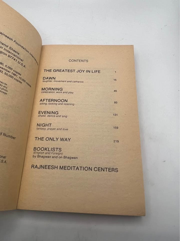 The Orange Book: The Meditation Techniques by Bhagwan Shree Rajneesh Rare Paperback Book 1983