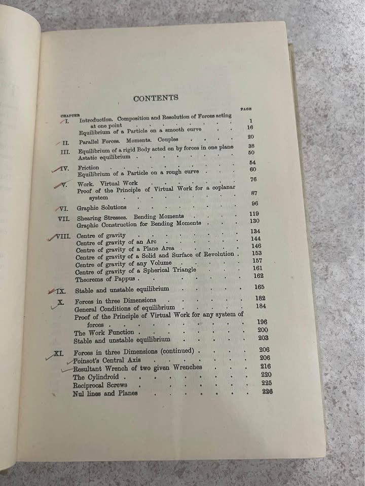 Elementary Treatise on Statics by S. L. Loney Vintage Hardcover Textbook Book 1951