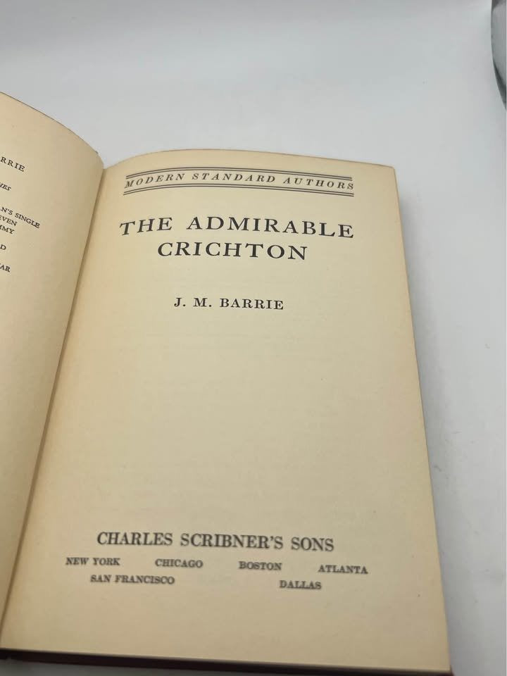 The Admirable Crichton by J.M. Barrie Antique Vintage Hardcover Book 1918 / 1934