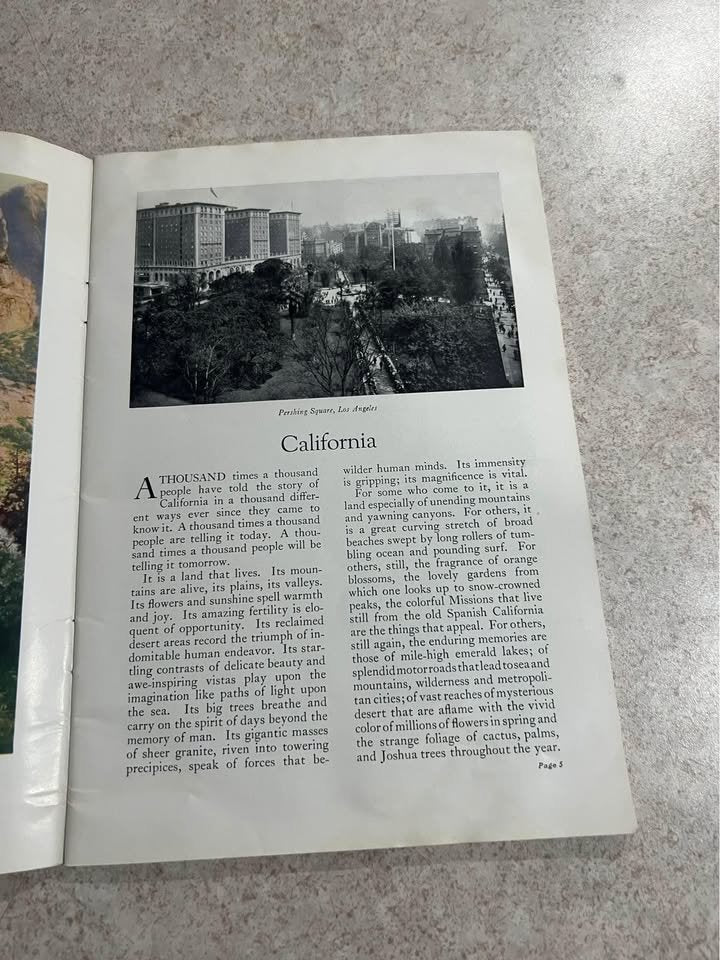 1925 California Promotional Pamphlet Union Pacific Overland Route Antique Vintage Book