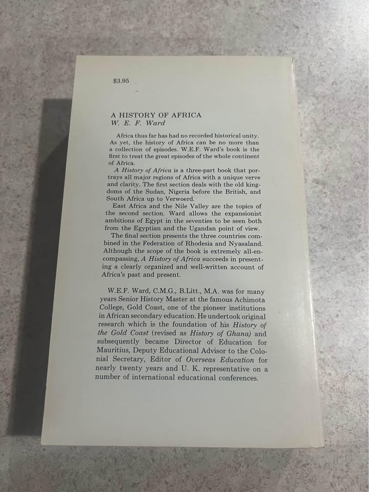 A History of Africa by W.E.F Ward Paperback Book 1970