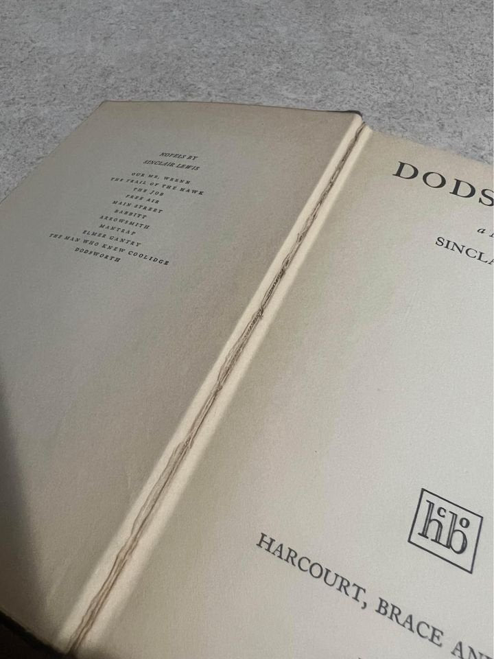 1929 Dodsworth by Sinclair Lewis Antique Vintage Hardcover Book