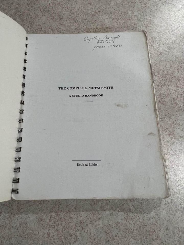 The Complete Metalsmith Revised Edition by Tim McCreight Paperback Book 1991