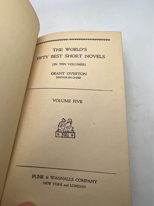 The Worlds 50 Best Short Novels Volume 5 by Grant Overton Antique Vintage Hardcover Book 1929