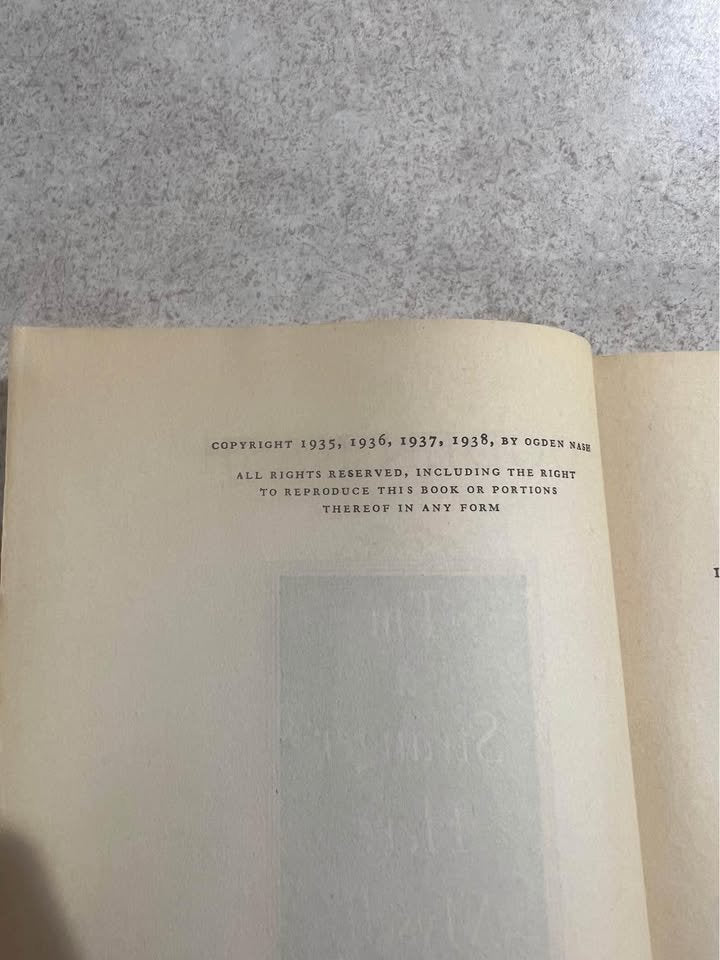 1938 I'm A Stranger Here Myself by Ogden Nash Antique Vintage Hardcover Book