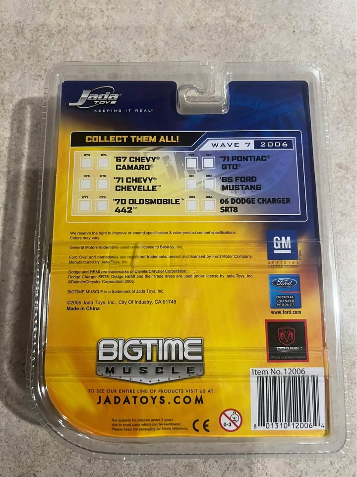 2006 Dodge Charger SRT8 Jada Bigtime Muscle 06 Wave 7 1/64 Diecast Car New